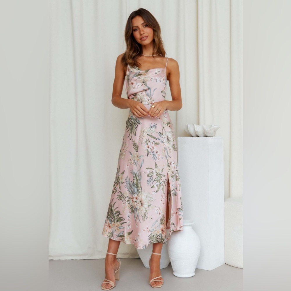 Heart In The Sun Midi Dress Pink - M